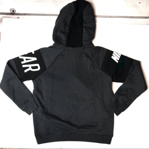 Nike Sportswear Hoodie Pullover Sweatshirt Black Gray - Picture 3 of 3